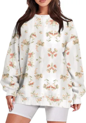 GOFULY Camo Sweatshirt For Women Crewneck Fall Oversized Y2k Camo Shirt Pullover Long Sleeve Maple Leaf Print Travel Clothes