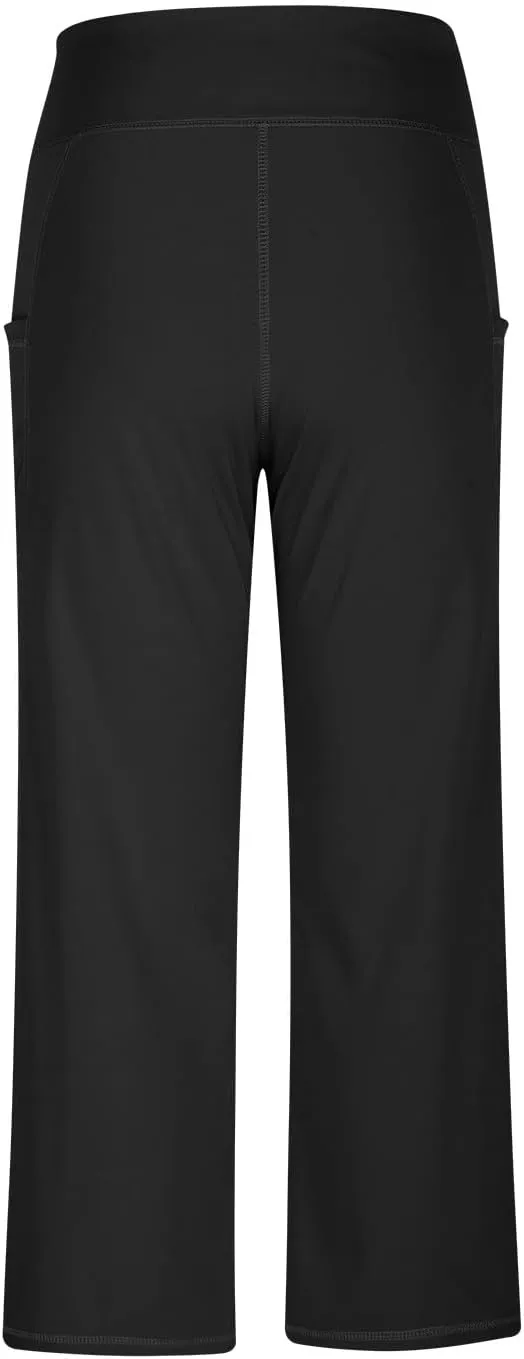 hlysgo Women's Yoga Capris Pants High Waist Leggings Crossover Straight Leg Crop Trousers Summer Workout Capris with Pockets