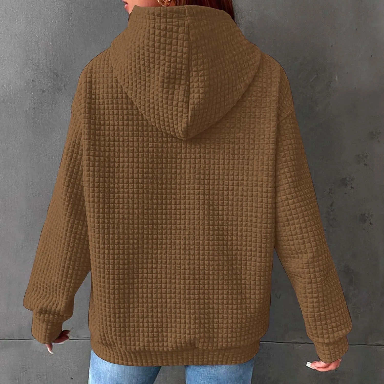 Hoodies For Women Casual Pullover Long Sleeve Drawstring Hooded Sweatshirt with Pocket 2024