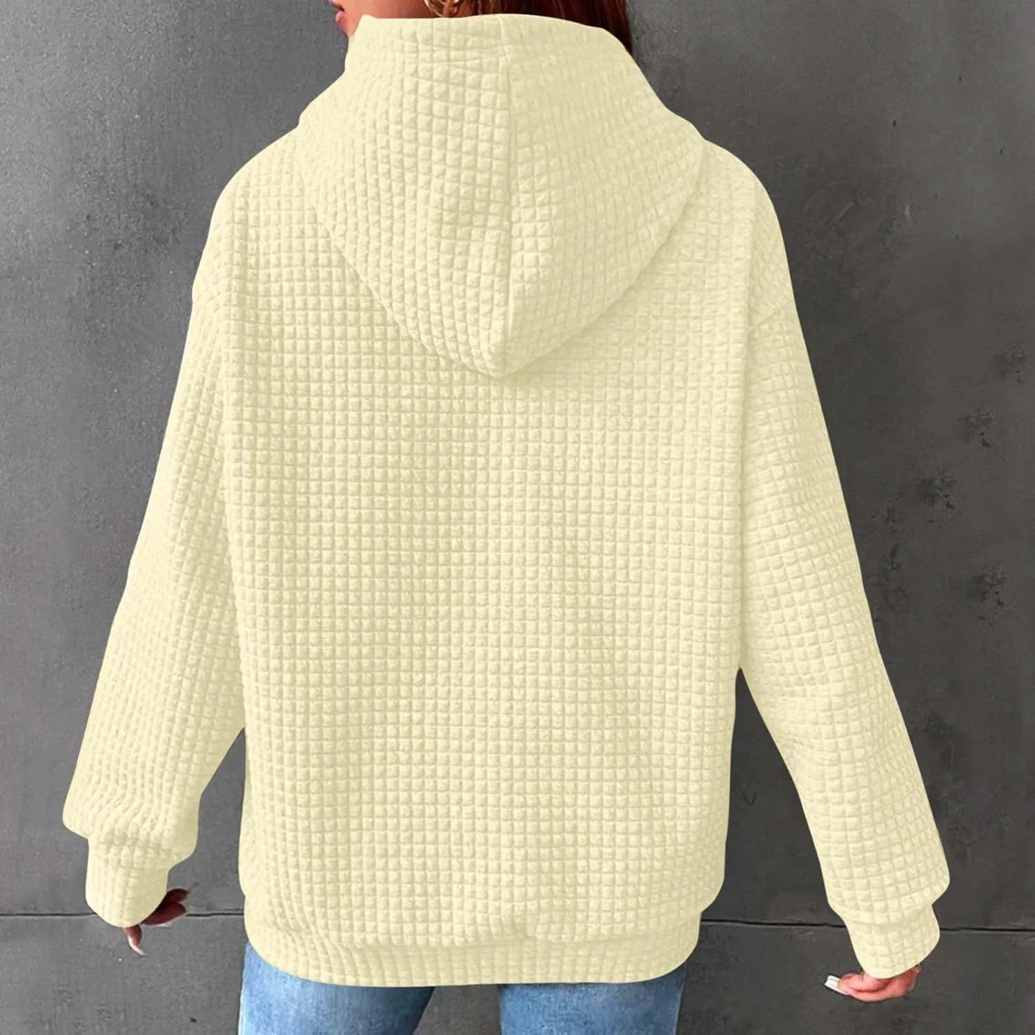Hoodies For Women Casual Pullover Long Sleeve Drawstring Hooded Sweatshirt with Pocket 2024