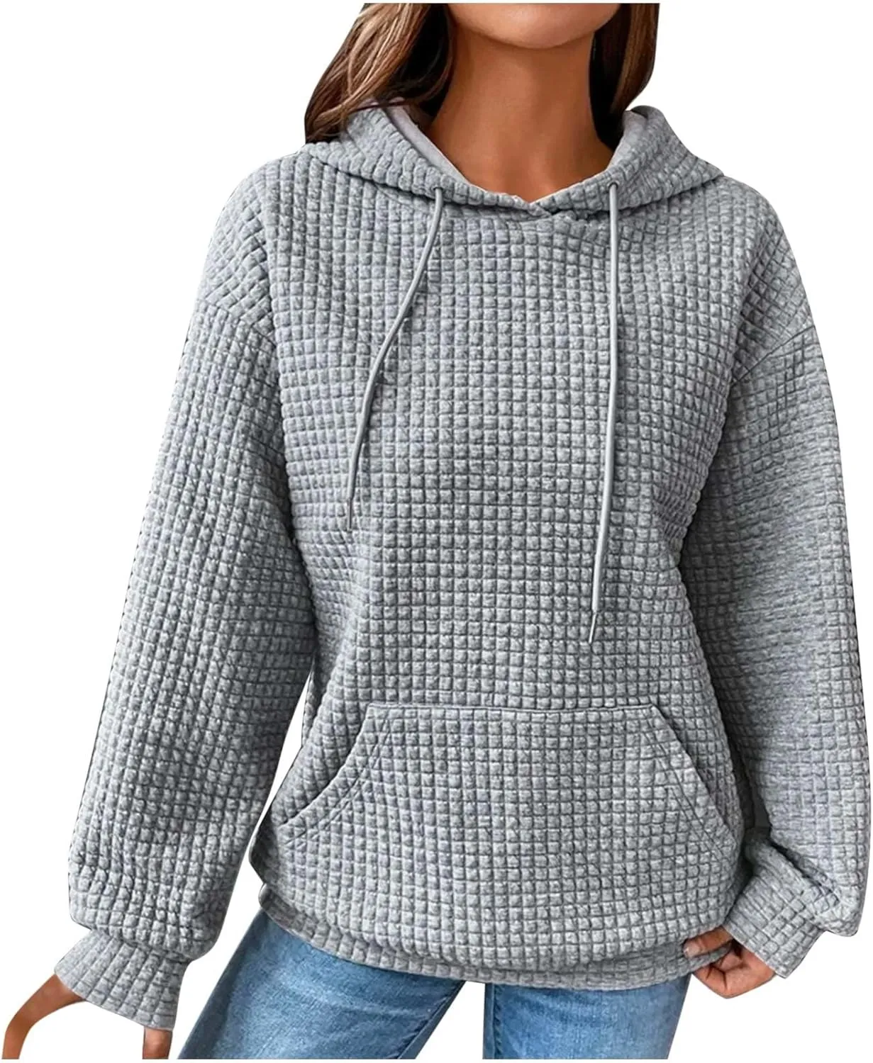 Hoodies for Women Trendy,Pullover Oversized Hooded Sweatshirts Y2k Long Sleeve Pullover Tops Fall Winter Clothes 2024