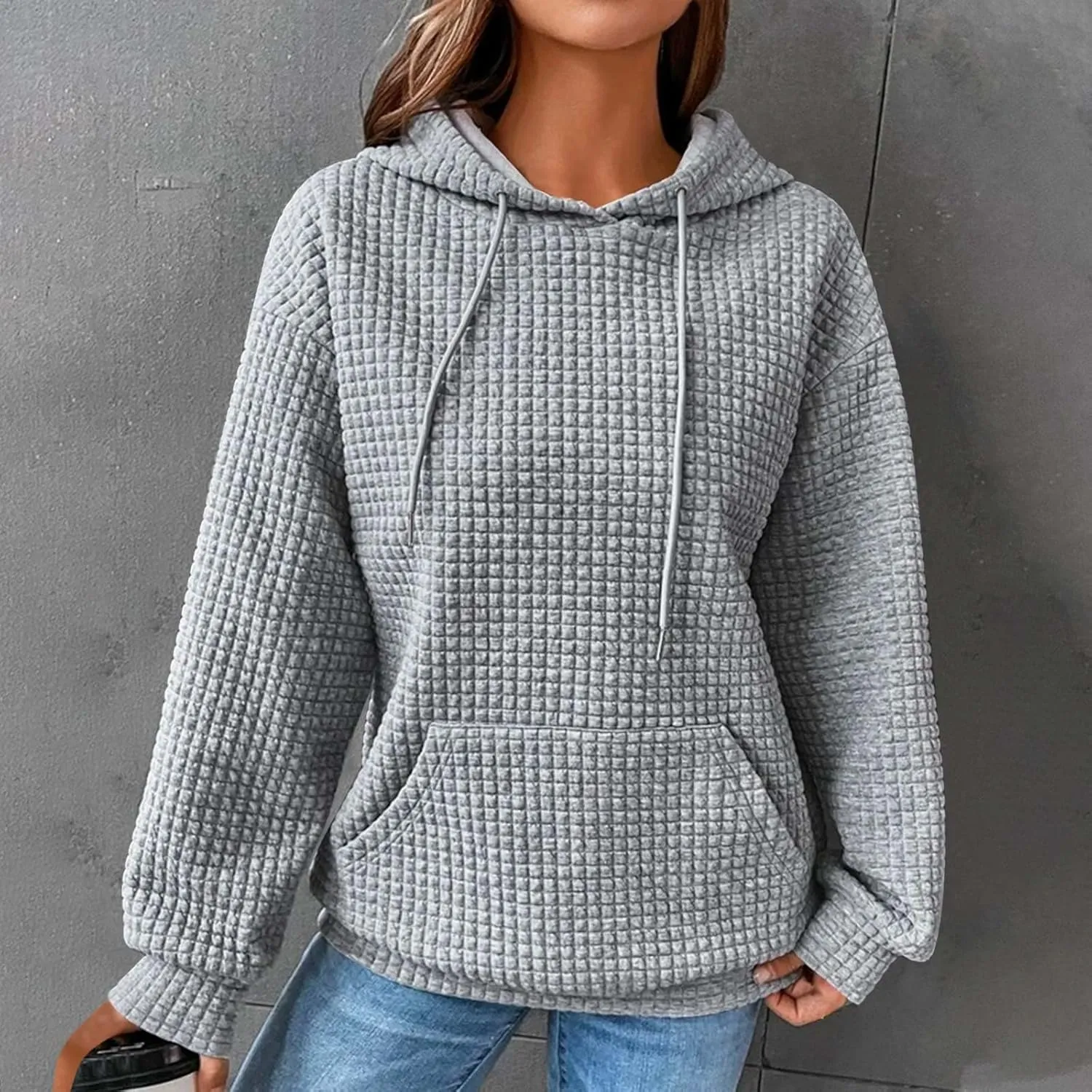 Hoodies for Women Trendy,Pullover Oversized Hooded Sweatshirts Y2k Long Sleeve Pullover Tops Fall Winter Clothes 2024
