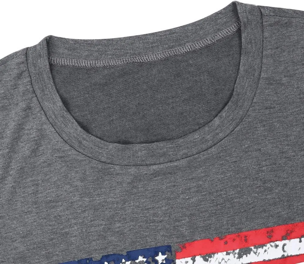 HRIUYI 4th of July Tank Tops for Women Sleeveless American Flag T-Shirts Tees Vest Blouse