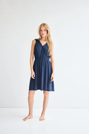 ICHI Tie Back Dress || Navy