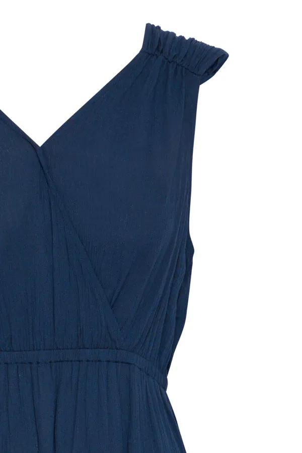 ICHI Tie Back Dress || Navy