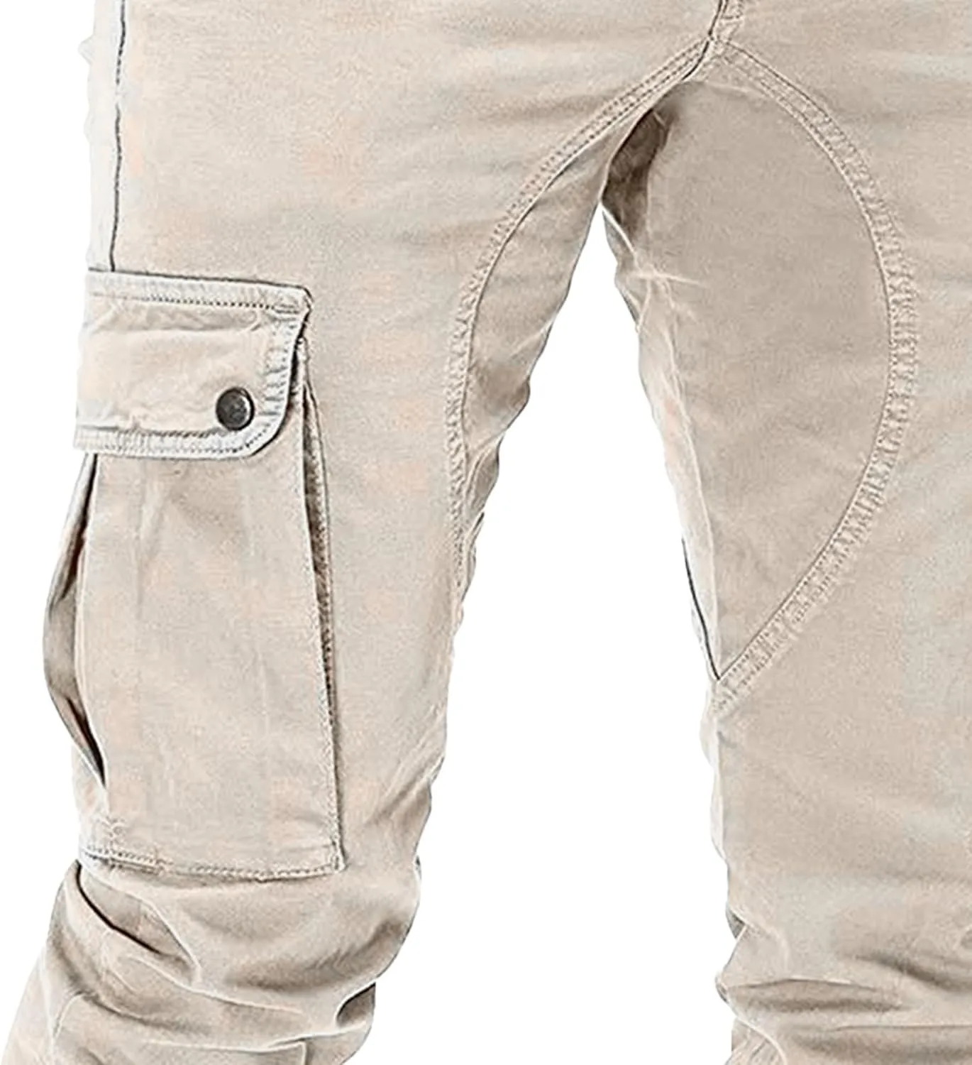 JEKE-DG Men's Slim Fit Ankle Cargo Pants Fashion Regular Casual Streetwear Pants Solid Distressed Pants with Pockets