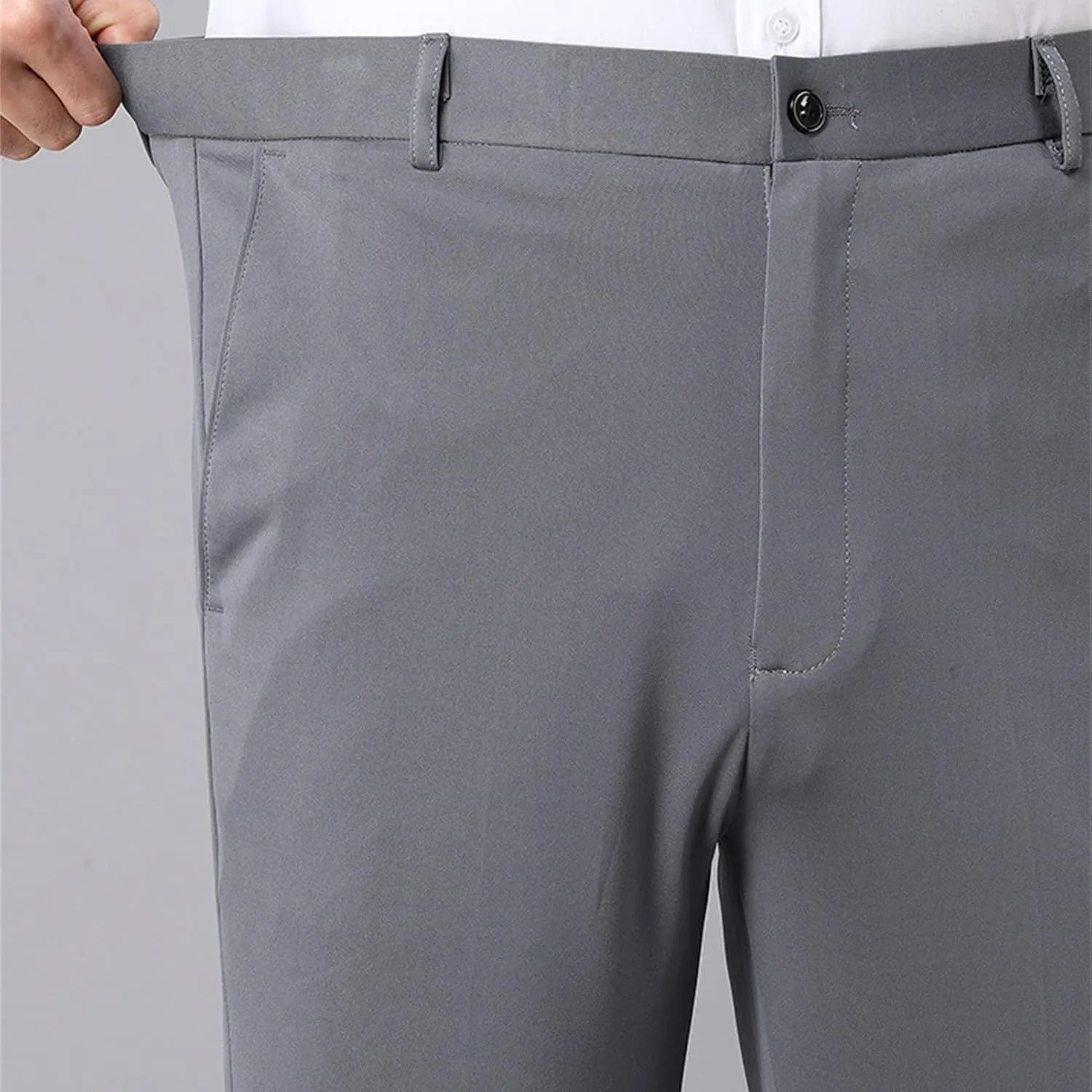 JEShifangjiusu Mens Casual Pants with Pockets Fashion Slim Fit Chinos Pants Stretch Skinny Flat-Front Business Dress Pants