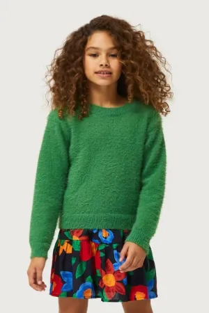 Kelly Green Faux Fur Sweater