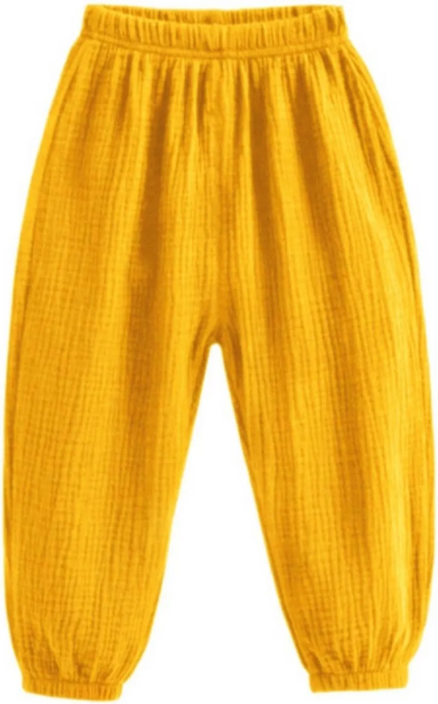 Kids Baby Boys Girls 3 Pack Cotton Linen Pants Casual Soft Elastic Long Bloomers Ankle Length Harem Pants Trousers