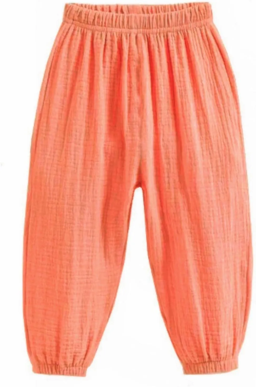Kids Baby Boys Girls 3 Pack Cotton Linen Pants Casual Soft Elastic Long Bloomers Ankle Length Harem Pants Trousers