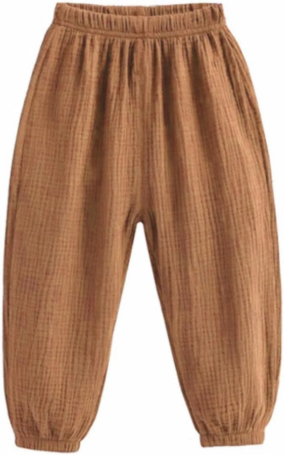 Kids Baby Boys Girls 3 Pack Cotton Linen Pants Casual Soft Elastic Long Bloomers Ankle Length Harem Pants Trousers