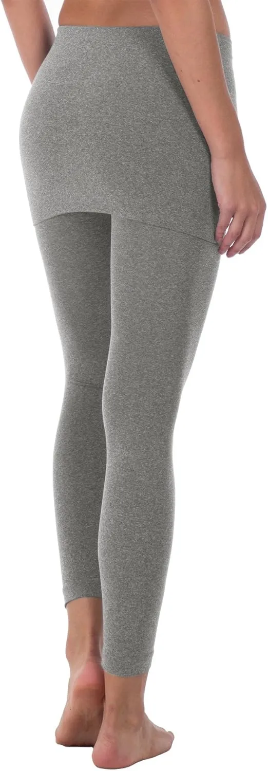Kurve Womens Seamless Skirt Leggings  Casual Soft Stretch Solid Skirted Tights Pants Sports Workout Yoga (Made in USA)