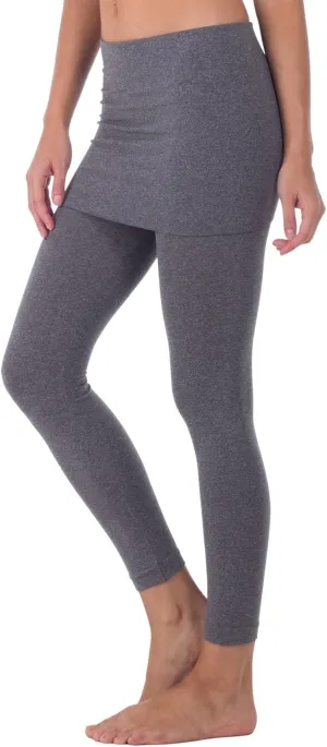 Kurve Womens Seamless Skirt Leggings  Casual Soft Stretch Solid Skirted Tights Pants Sports Workout Yoga (Made in USA)