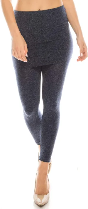 Kurve Womens Seamless Skirt Leggings  Casual Soft Stretch Solid Skirted Tights Pants Sports Workout Yoga (Made in USA)