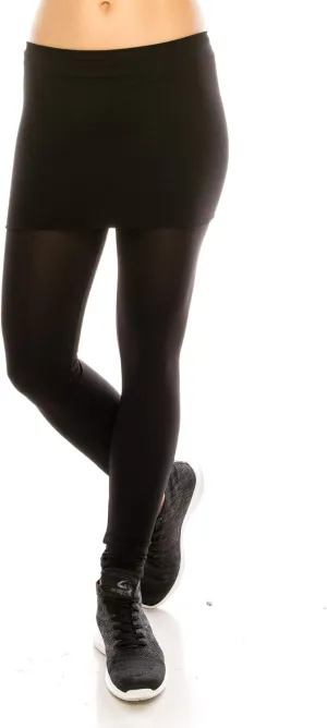 Kurve Womens Seamless Skirt Leggings  Casual Soft Stretch Solid Skirted Tights Pants Sports Workout Yoga (Made in USA)