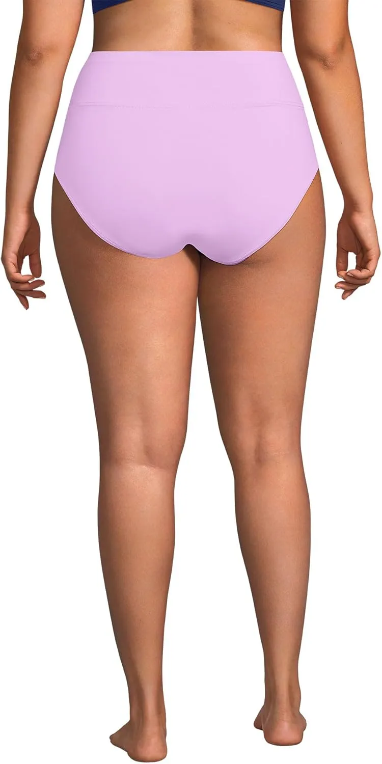 Lands' End Women's Chlorine Resistant Pinchless High Waisted Bikini Bottoms