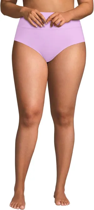 Lands' End Women's Chlorine Resistant Pinchless High Waisted Bikini Bottoms