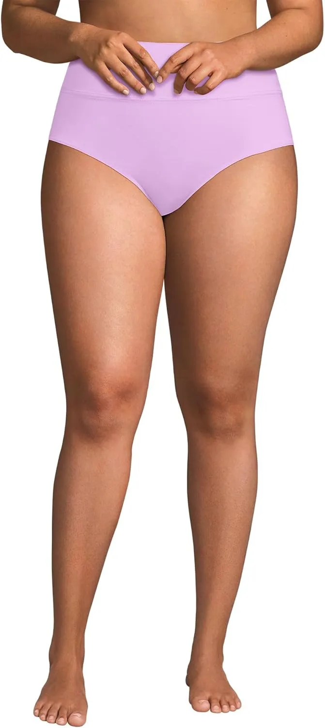 Lands' End Women's Chlorine Resistant Pinchless High Waisted Bikini Bottoms