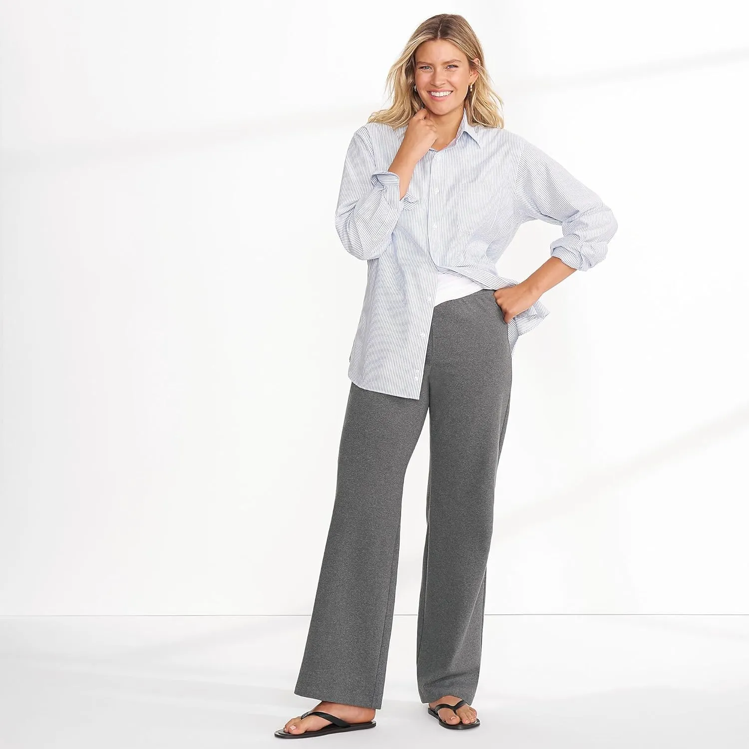 Lands' End Women's Starfish High Rise Wide Leg Pants