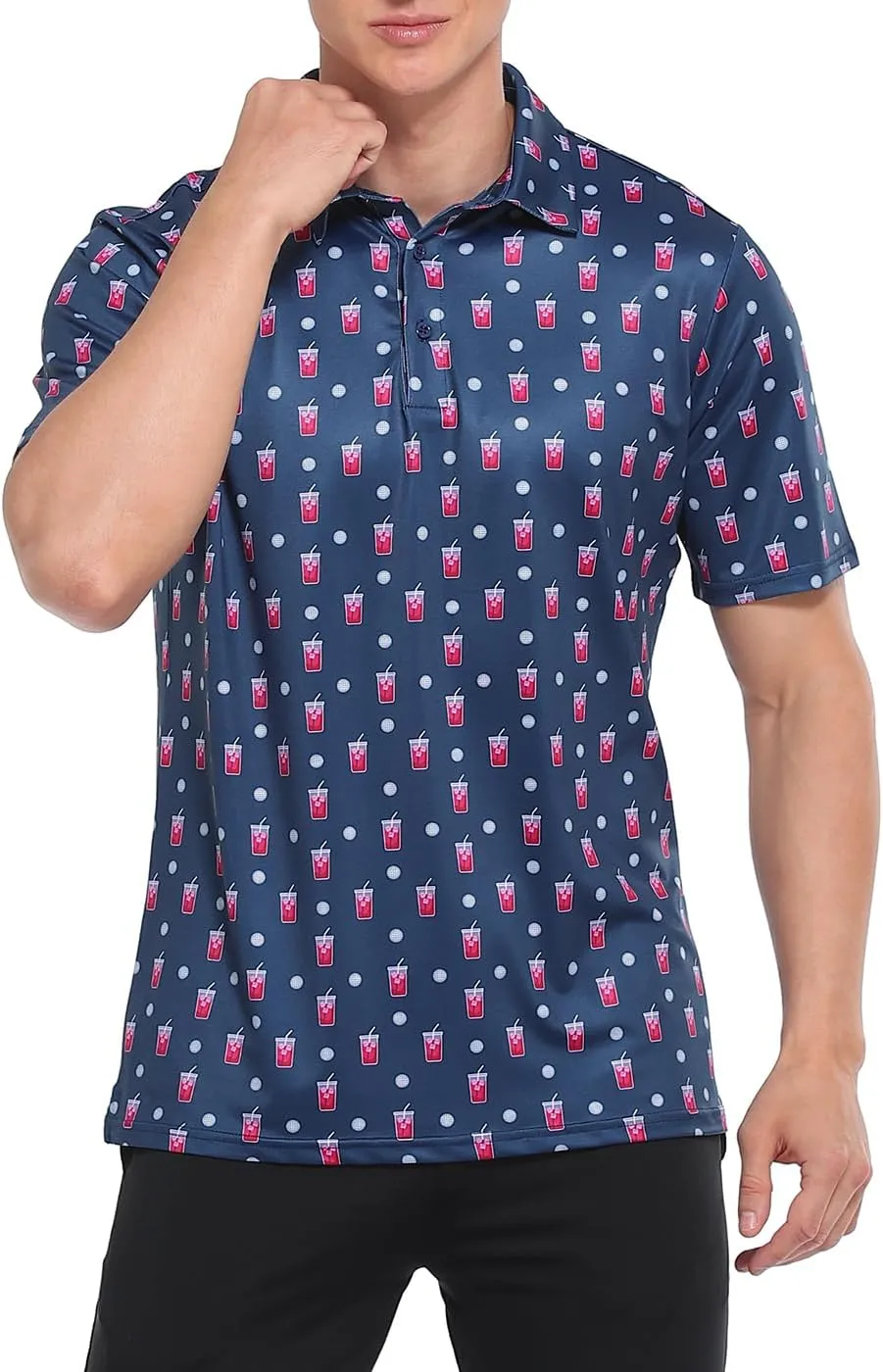 LRD Golf Shirts for Men UPF 50 Moisture Wicking Short Sleeve Polo Shirt