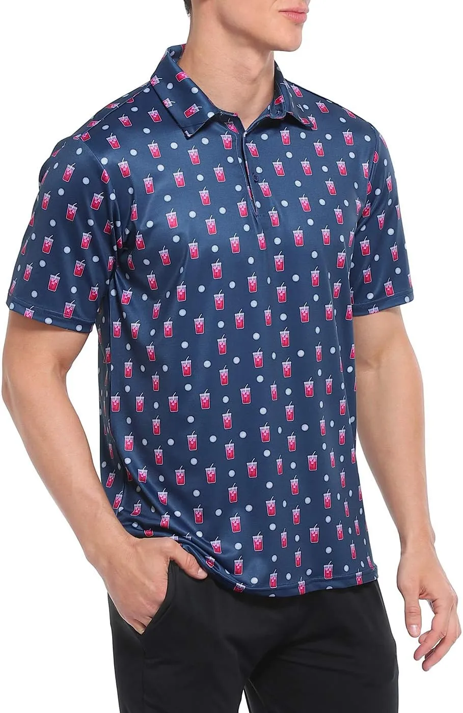 LRD Golf Shirts for Men UPF 50 Moisture Wicking Short Sleeve Polo Shirt