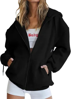 LRMQS Womens Fall Fashion 2024 Hoodies Zip up Long Sleeve Sweatshirt Jackets with Pocket Loose Casual Trendy Clothes Outfits