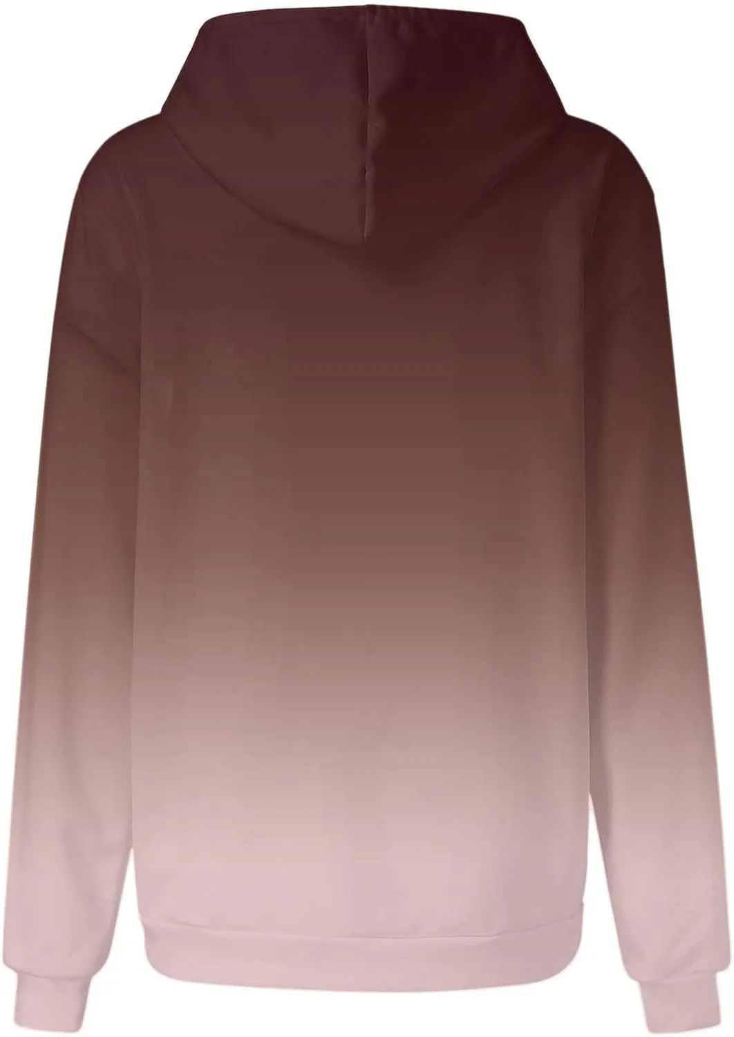 maisdgop Hoodies for Women Drawstring Pullover with Pocket Gradient Print Oversized Sweatshirt Casual Crewneck Hooded Tops