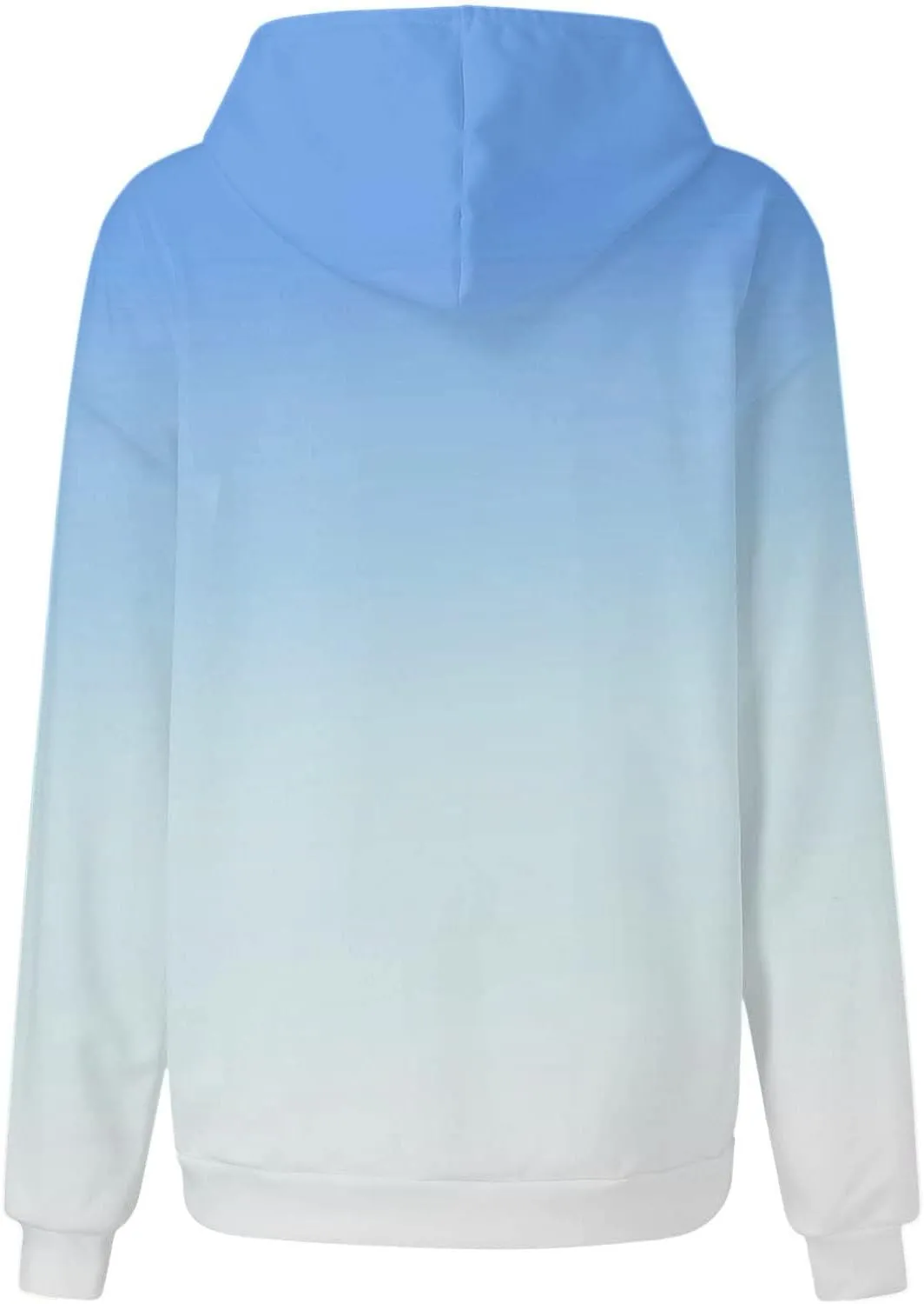 maisdgop Hoodies for Women Drawstring Pullover with Pocket Gradient Print Oversized Sweatshirt Casual Crewneck Hooded Tops