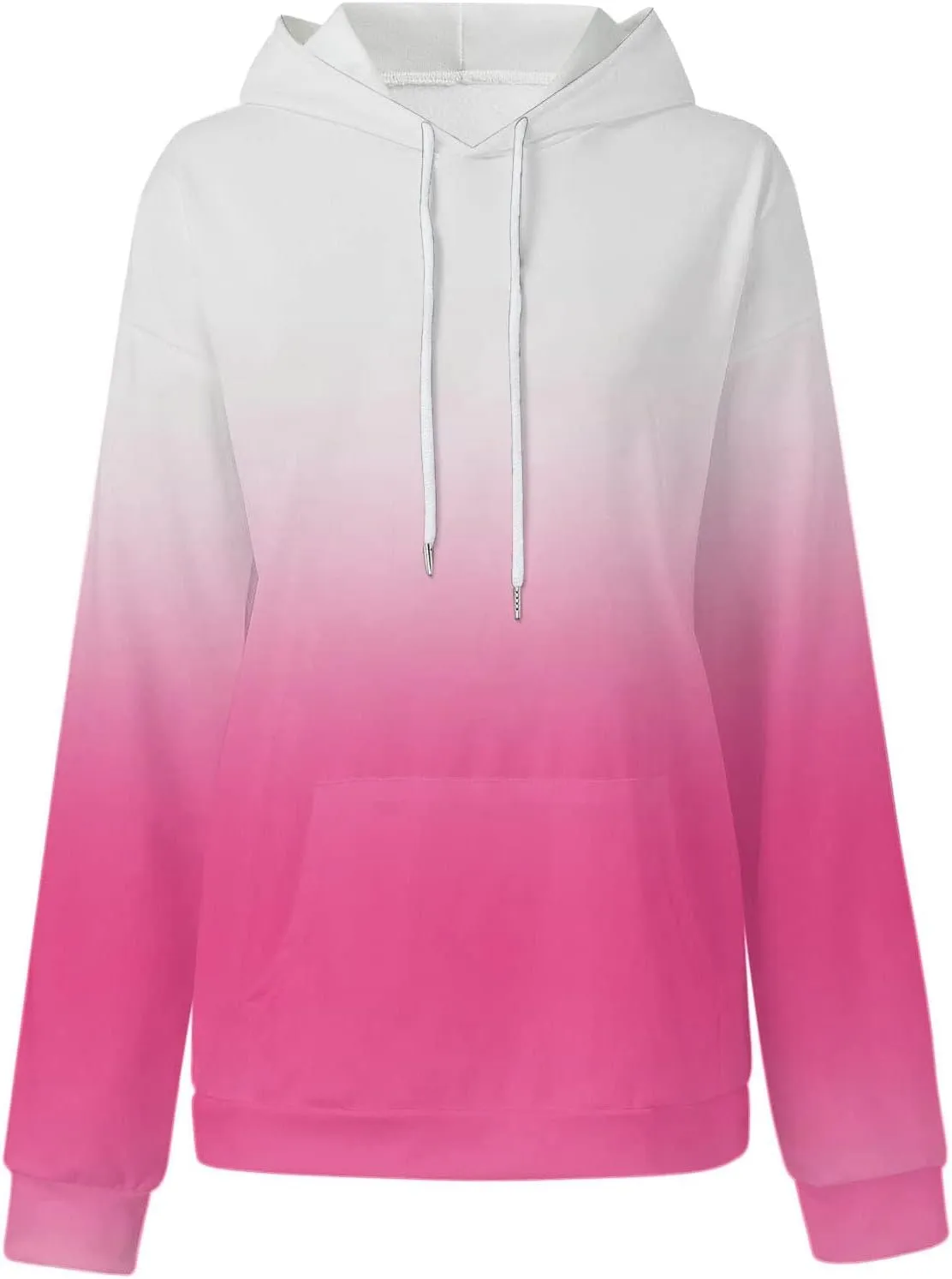maisdgop Hoodies for Women Drawstring Pullover with Pocket Gradient Print Oversized Sweatshirt Casual Crewneck Hooded Tops