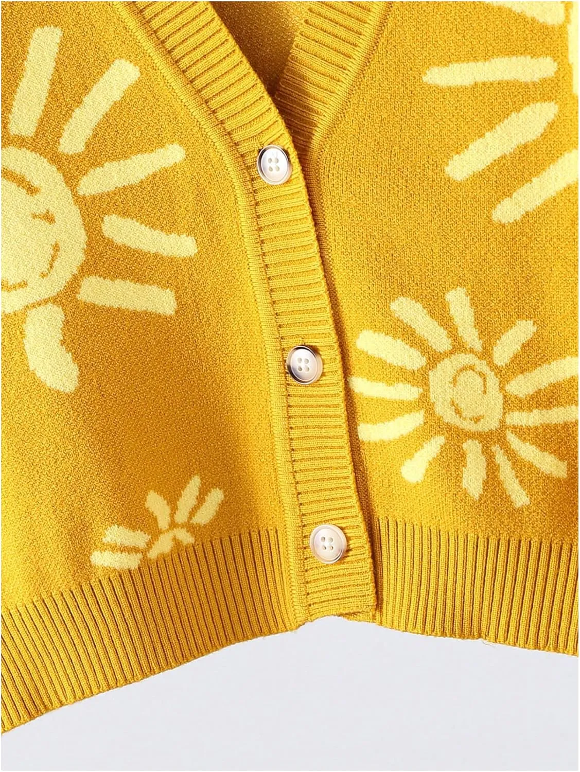 MakeMeChic Women's Casual Graphic Cardigan Long Sleeve V Neck Button Down Cardigan Sweater