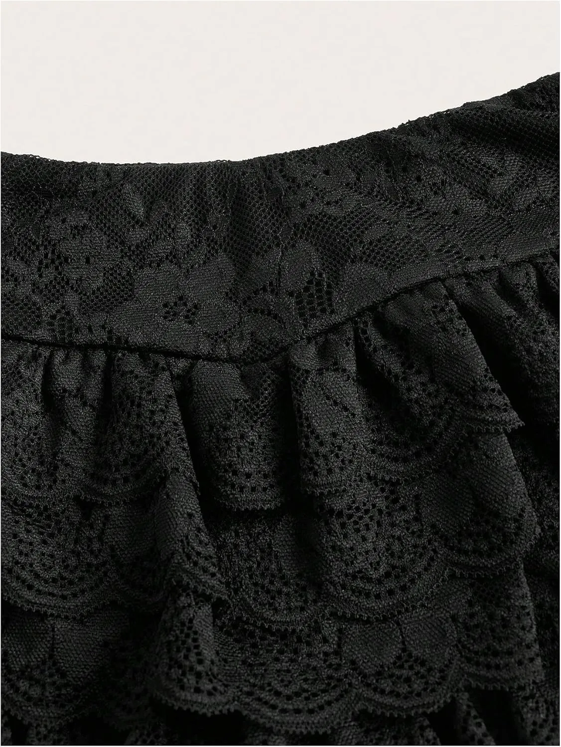 MakeMeChic Women's Plus Size Ruffle Shorts Floral Layered Lace Lolita Elastic Waist Pumpkin Short