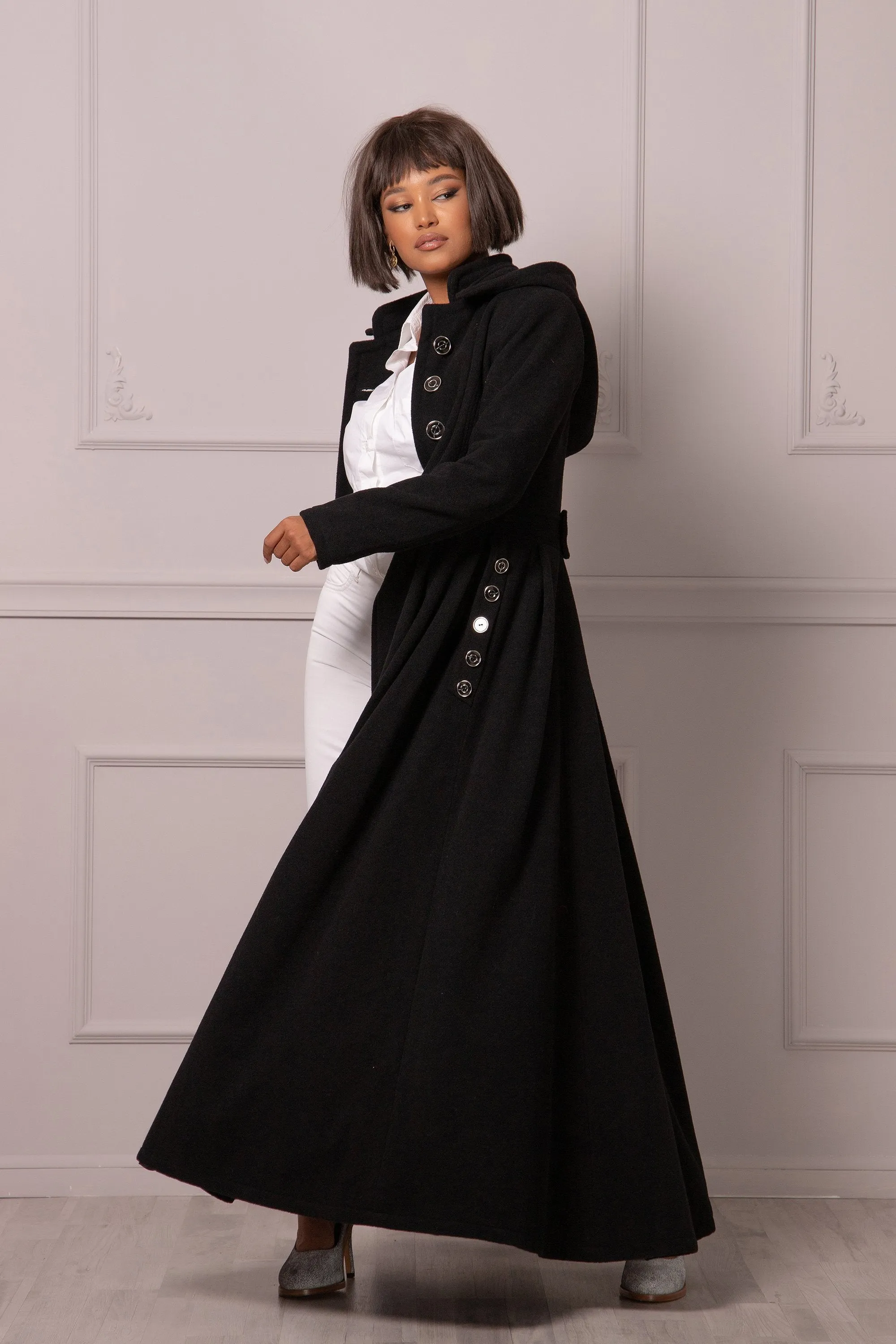 MAXI COAT WITH HOOD