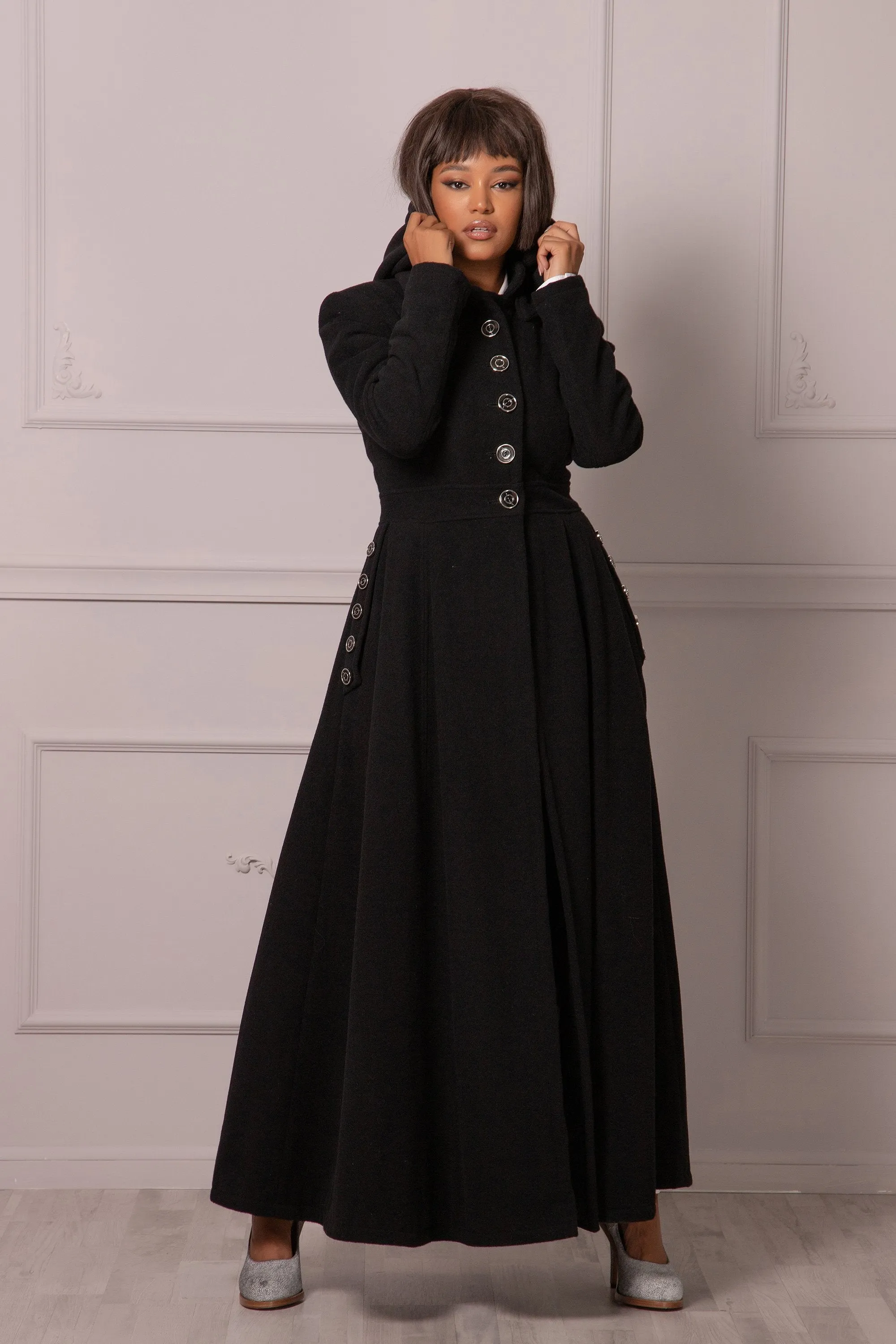 MAXI COAT WITH HOOD