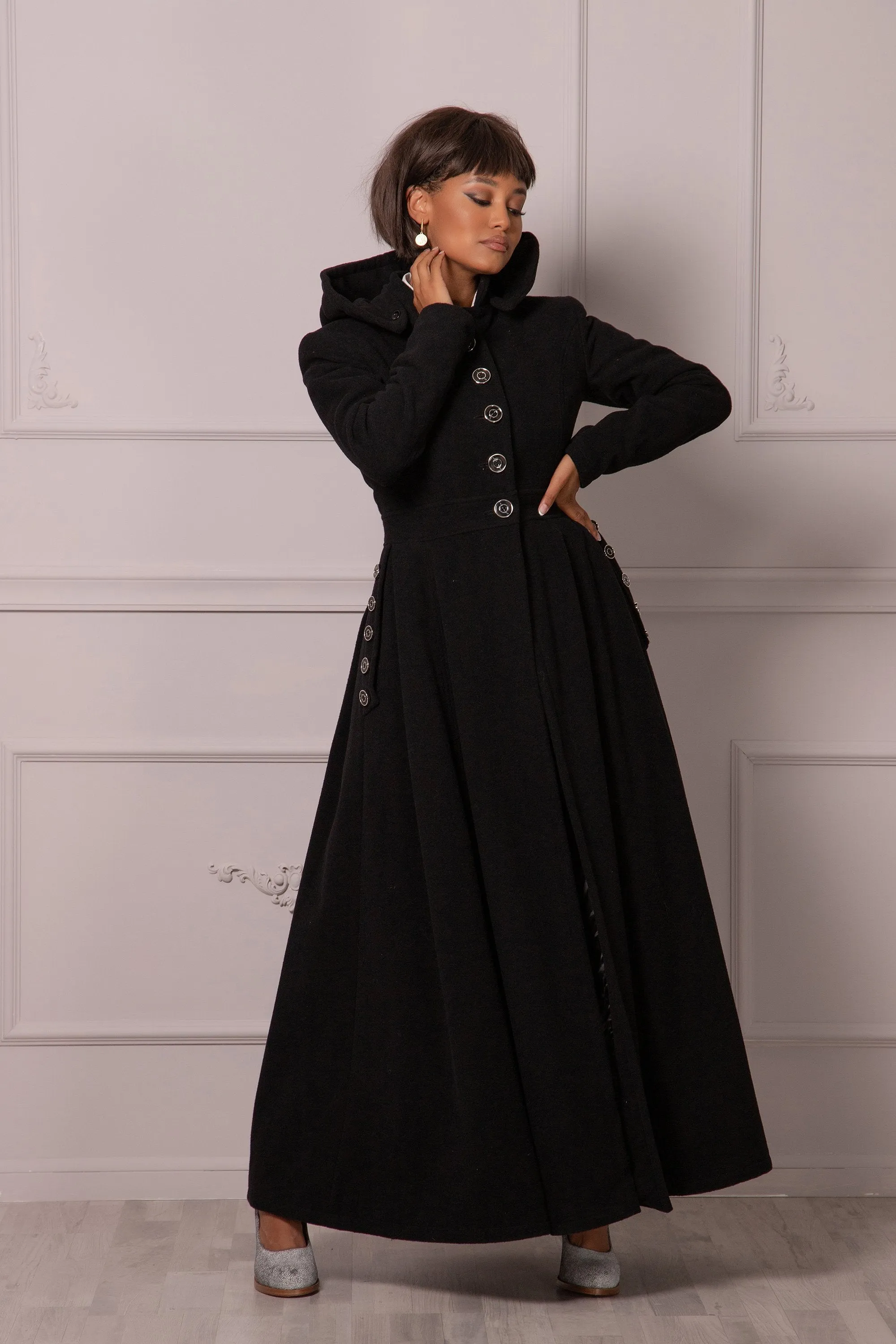 MAXI COAT WITH HOOD