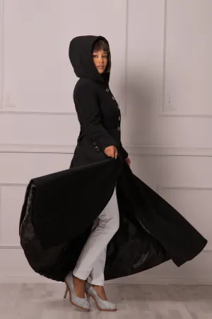 MAXI COAT WITH HOOD