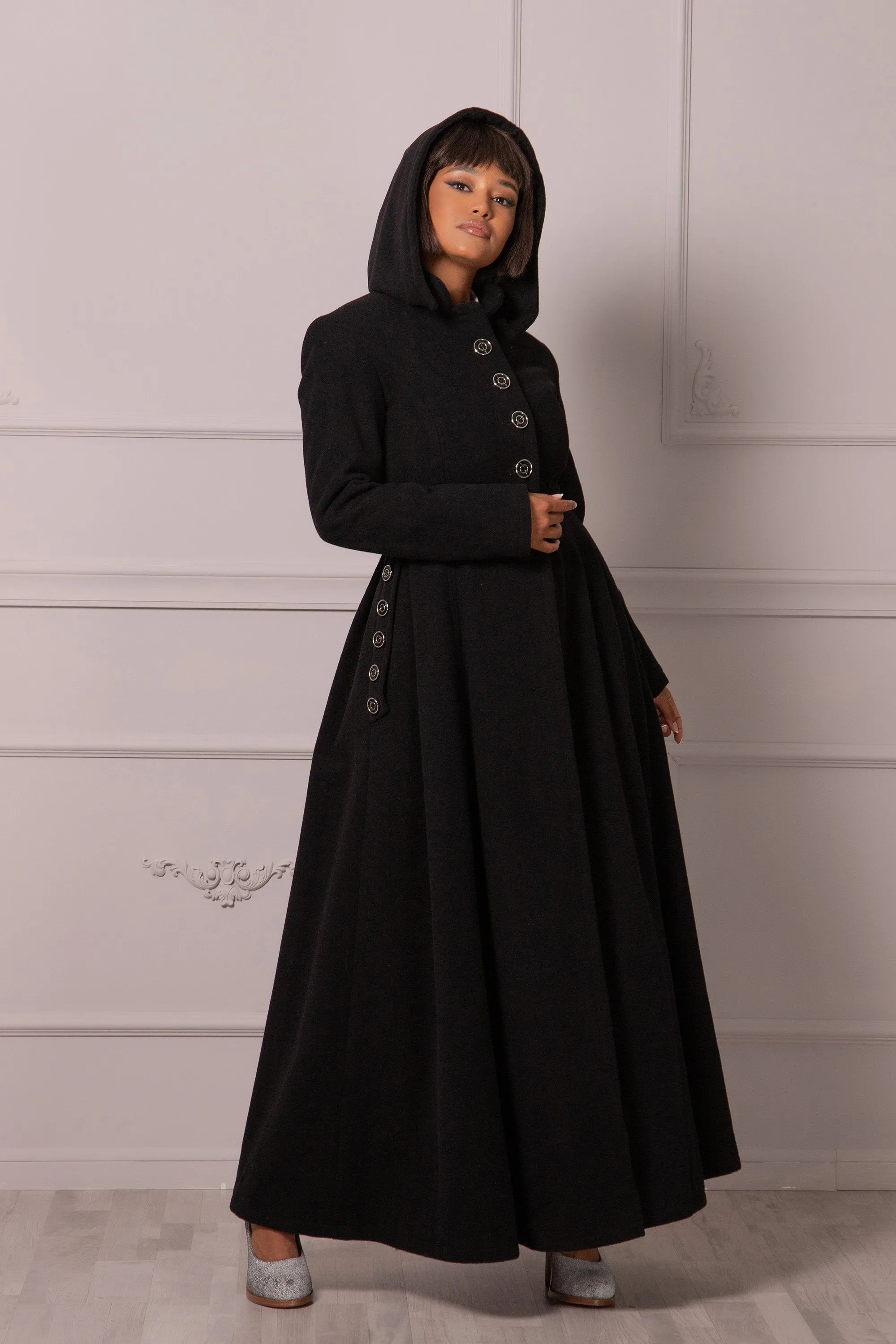 MAXI COAT WITH HOOD