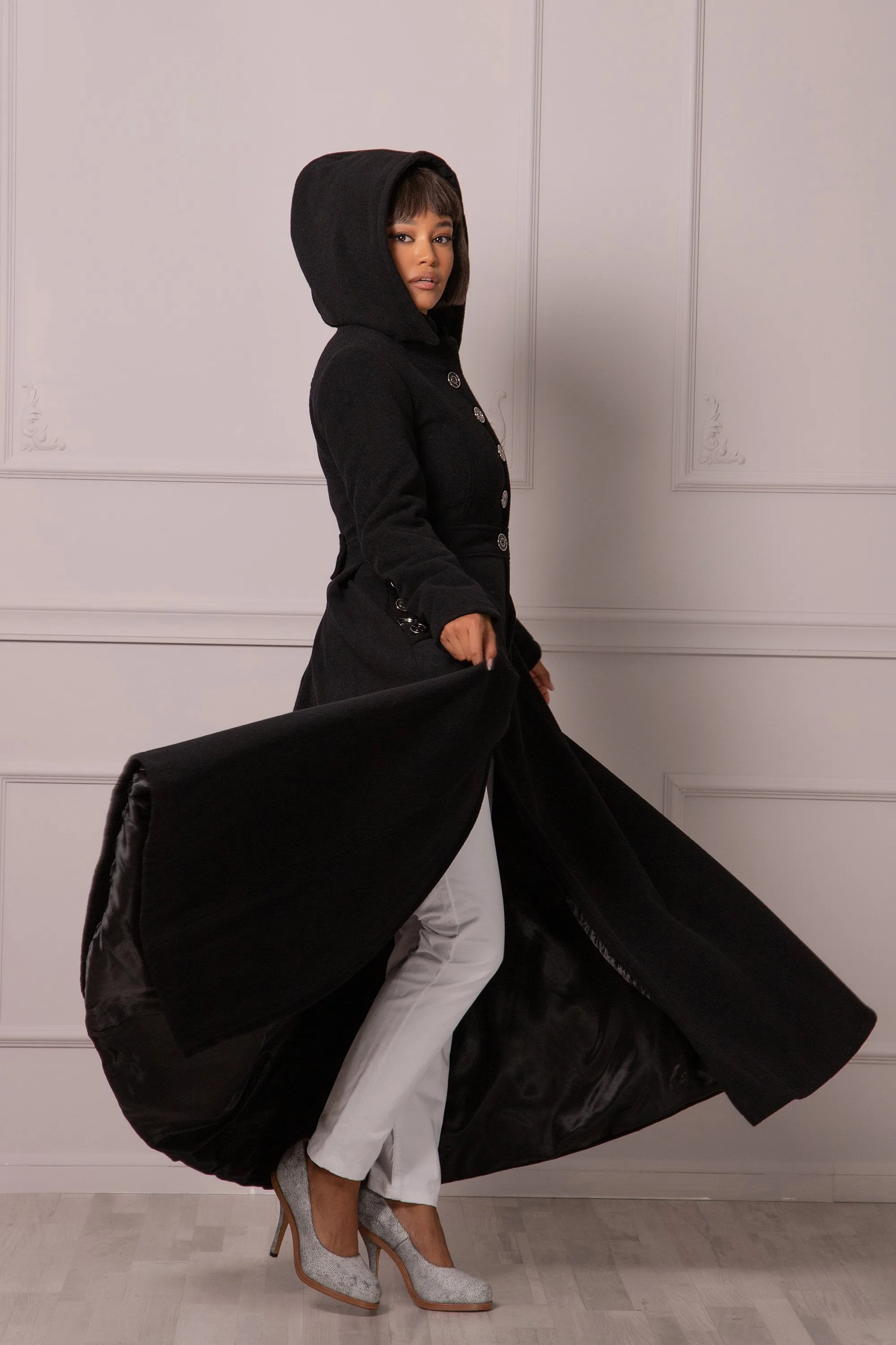 MAXI COAT WITH HOOD