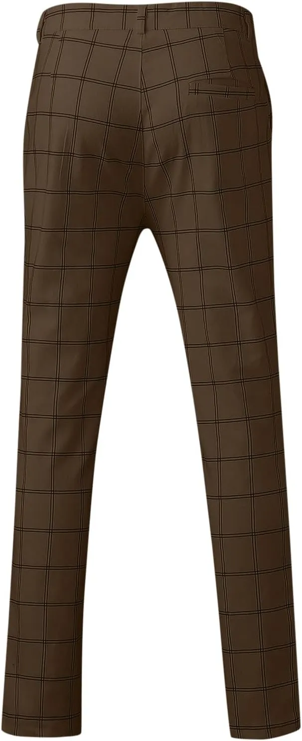 Men Casual Pants Slim-Fit Casual Stretch Chino Pant Men's Classic-Fit Wrinkle- Flat-Front Chino White Linen Trousers