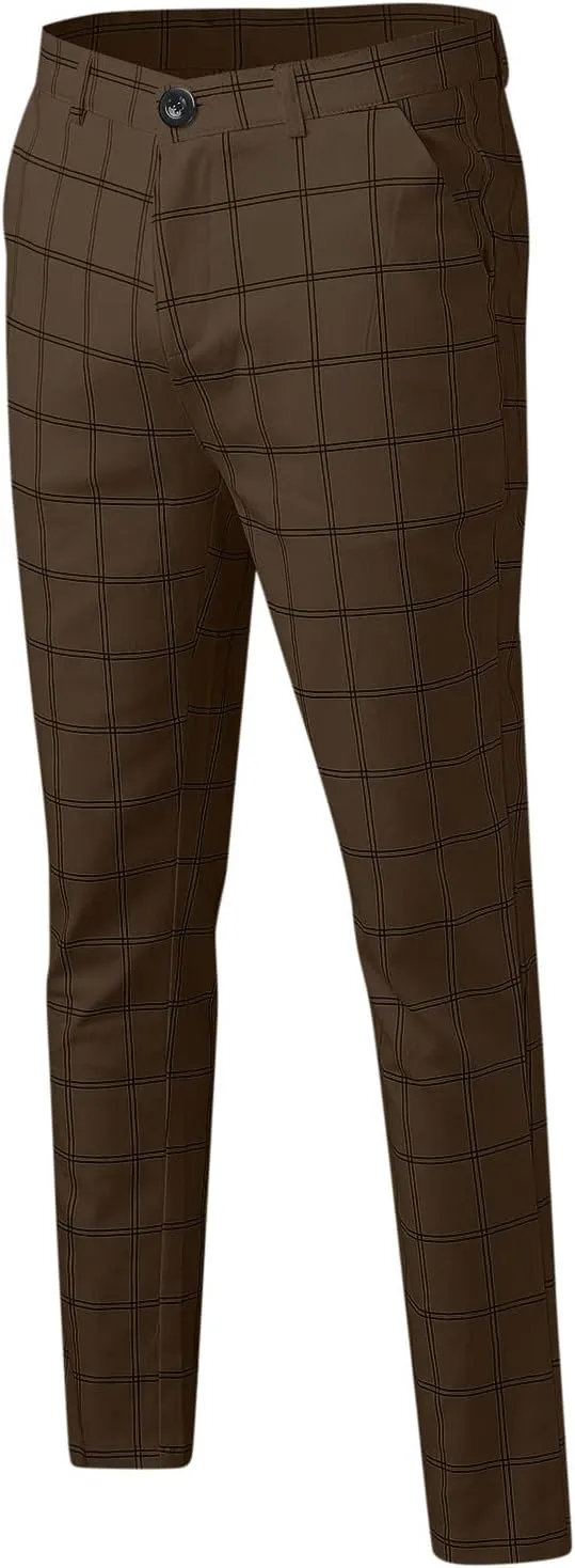 Men Casual Pants Slim-Fit Casual Stretch Chino Pant Men's Classic-Fit Wrinkle- Flat-Front Chino White Linen Trousers