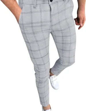 Men Casual Pants Slim-Fit Casual Stretch Chino Pant Men's Classic-Fit Wrinkle- Flat-Front Chino White Linen Trousers