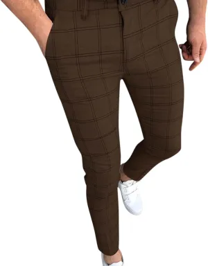 Men Casual Pants Slim-Fit Casual Stretch Chino Pant Men's Classic-Fit Wrinkle- Flat-Front Chino White Linen Trousers