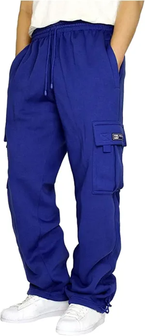 Mens Cargo Pants Elastic Waist Lightweight Drawstring Sweatpants Casual Baggy Pants with Pocket Joggers Trousers