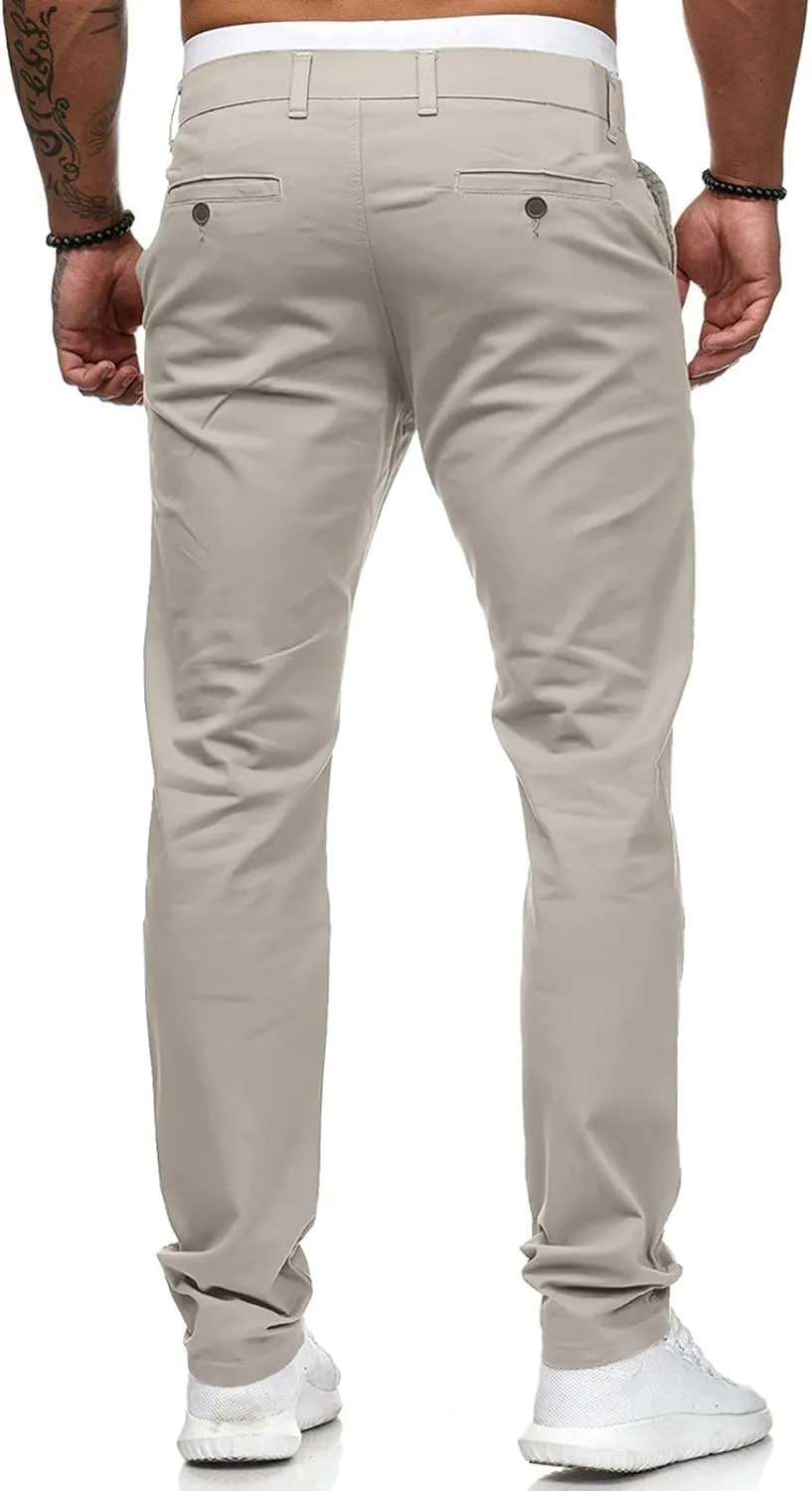 Men's Chino Pants Slim Fit Stretch Comfy Lightweight Dress Pants Skinny Straight Formal Pants Casual Business Trousers