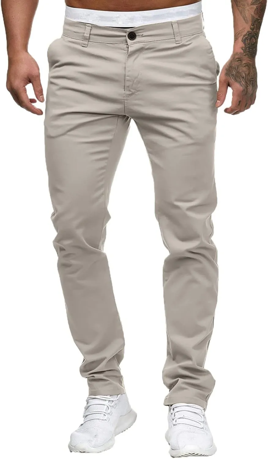 Men's Chino Pants Slim Fit Stretch Comfy Lightweight Dress Pants Skinny Straight Formal Pants Casual Business Trousers