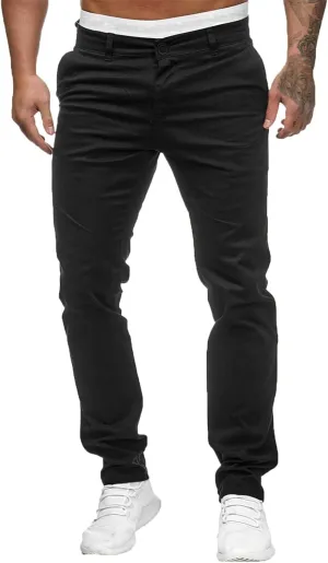 Mens Chinos Fashion Slim Fit Dress Pants Casual Business Work Skinny Stretch Golf Pants Comfort Flat Front Suit Pants Slacks