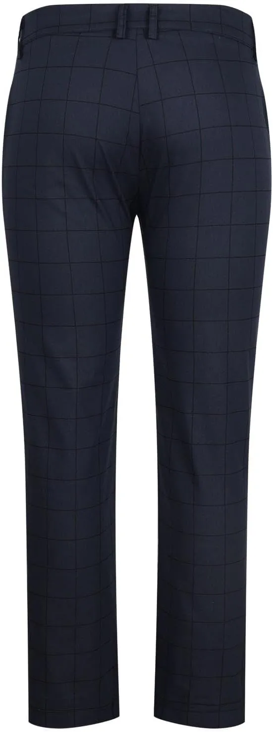 Mens Dress Pants Slim Fit Plaid Flat-Front Stretch Chino Pant Business Work Casual Tapered Leg Trousers with Pockets