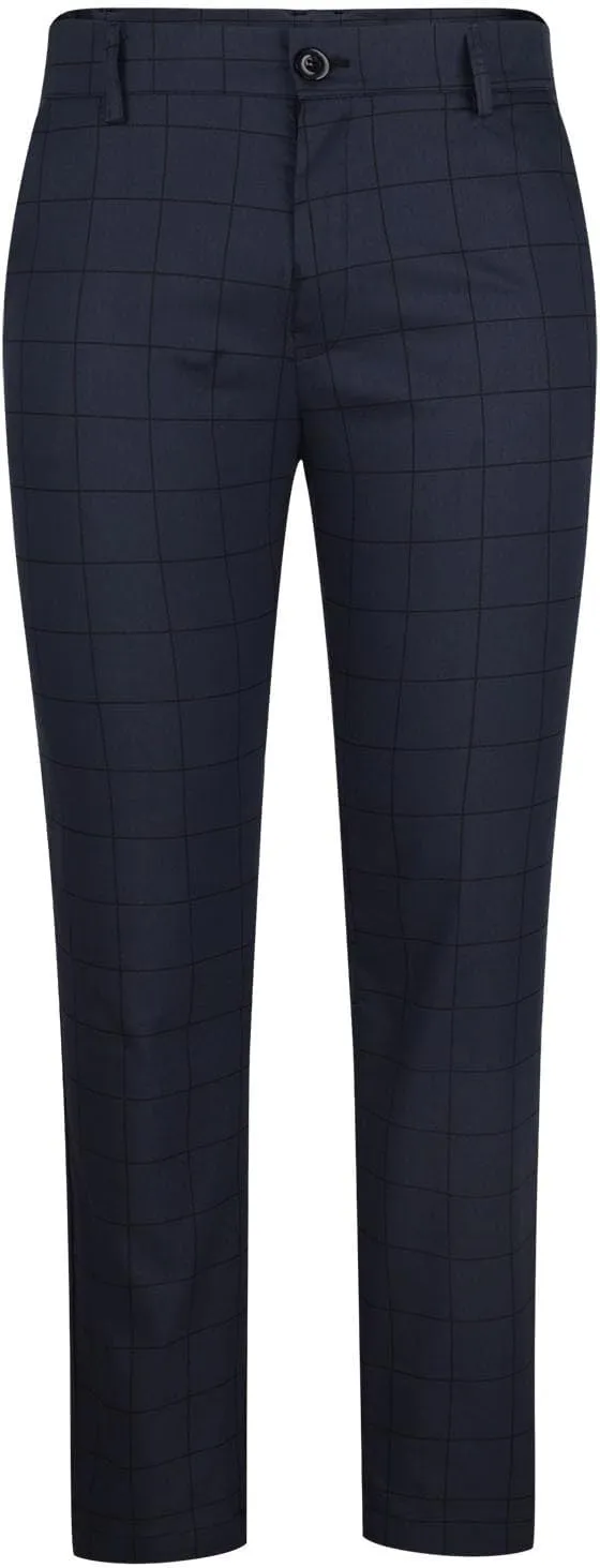 Mens Dress Pants Slim Fit Plaid Flat-Front Stretch Chino Pant Business Work Casual Tapered Leg Trousers with Pockets