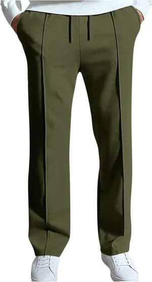 Men's Dress Pants Slim Fit Pleated Trousers for Office Business and Formal Events Pantalones de Hombre Slacks