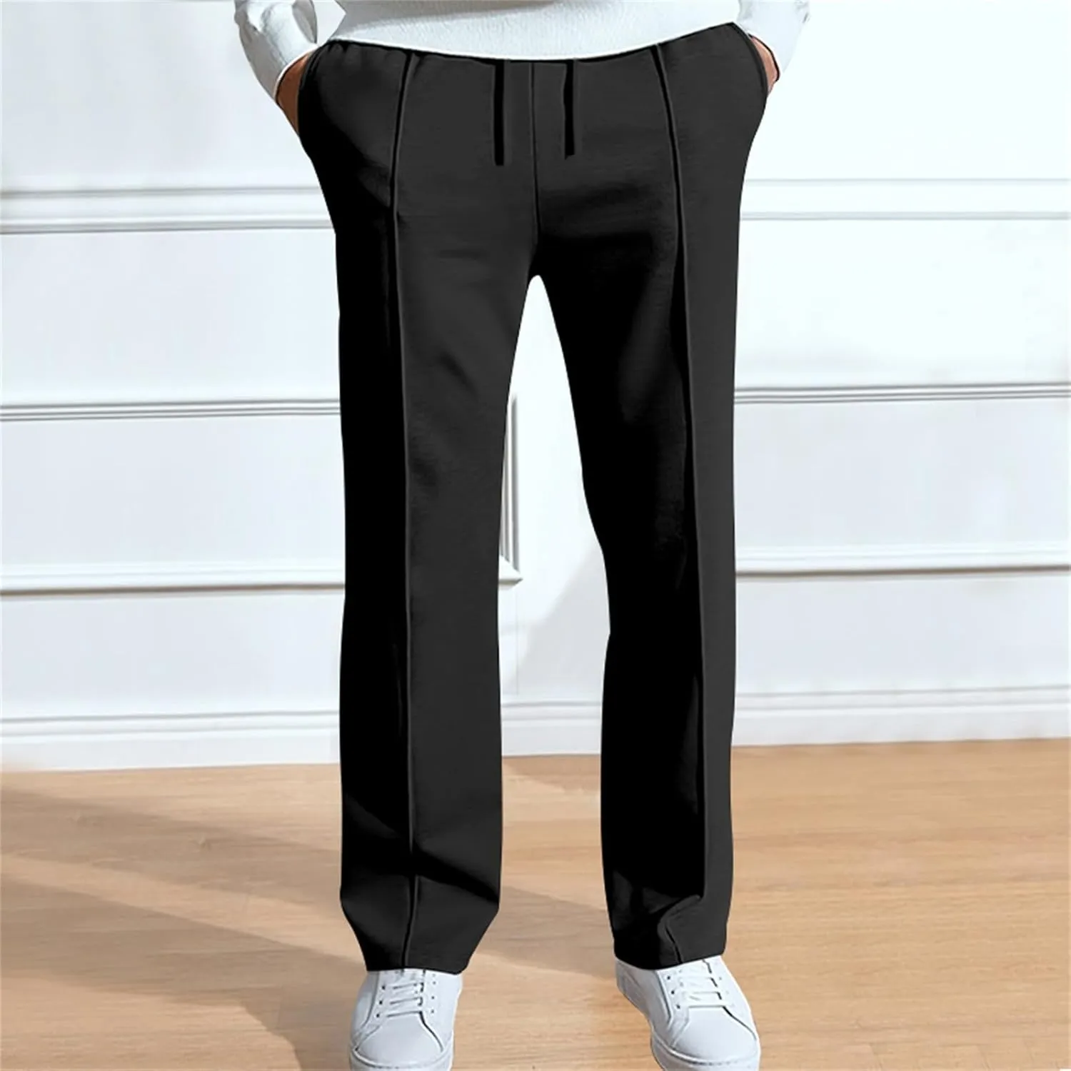 Men's Dress Pants Slim Fit Pleated Trousers for Office Business and Formal Events Pantalones de Hombre Slacks