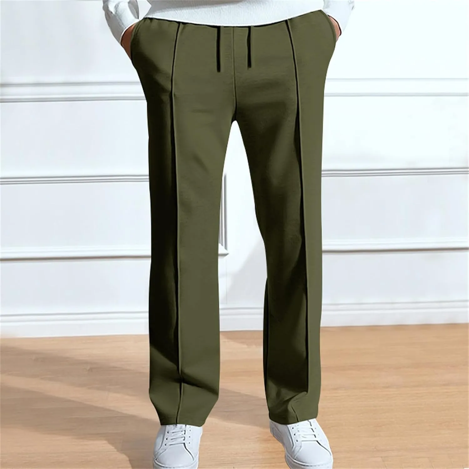 Men's Dress Pants Slim Fit Pleated Trousers for Office Business and Formal Events Pantalones de Hombre Slacks